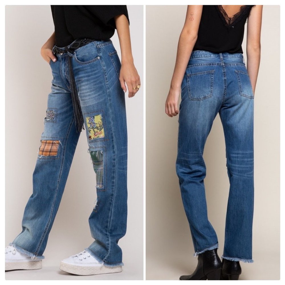 POL Patched Out Denim Boyfriend Jeans - Picture 4 of 11